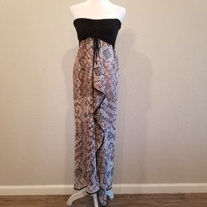 Raviya Strapless Multi Pattern Maxi Dress